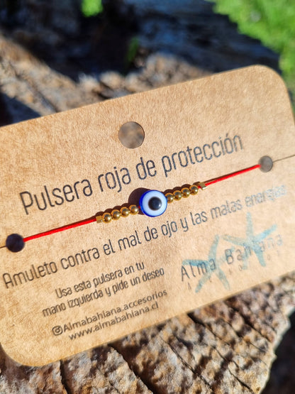 Pulsera rojo ojo turco azul