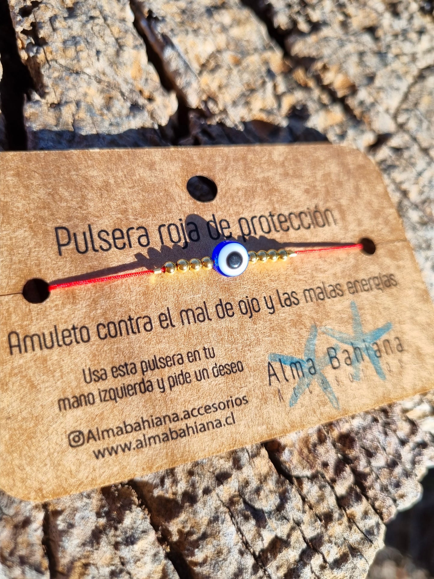 Pulsera rojo ojo turco azul