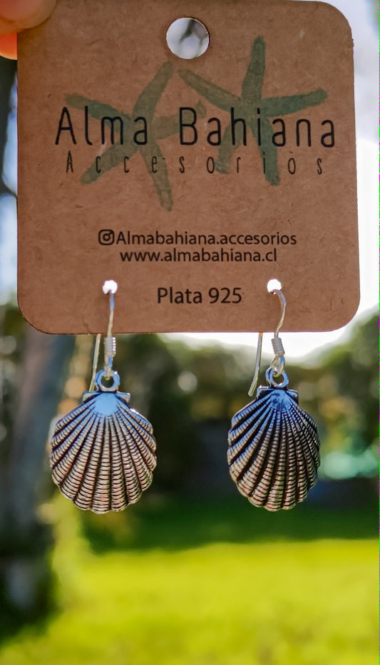 Aros conchas plata