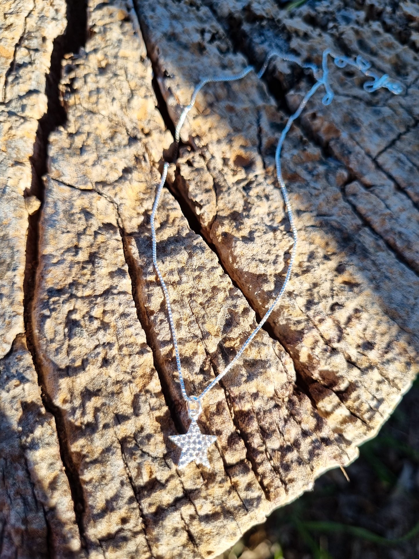 Collar estrella con circones blancos