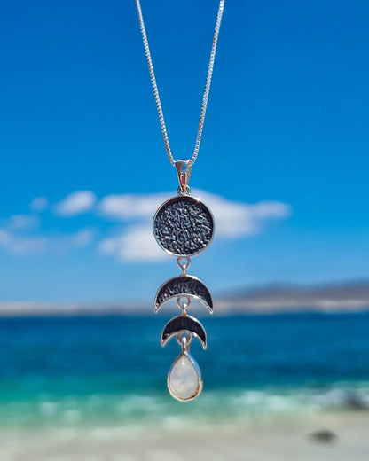 Collar fases de la luna con piedra luna