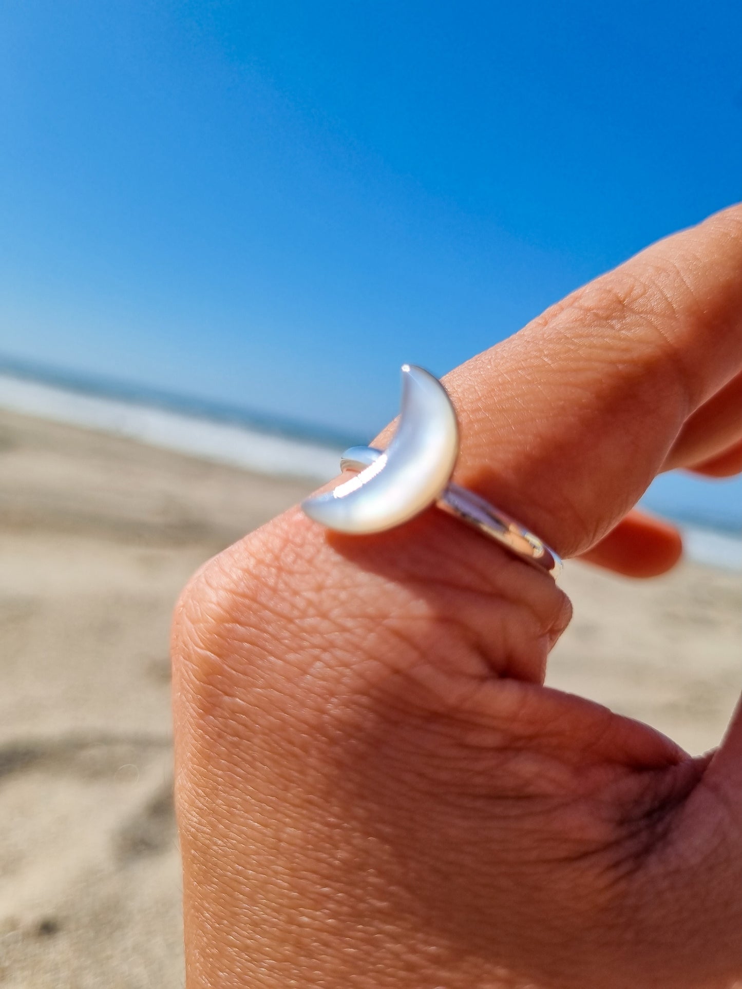 Anillo luna con Nácar